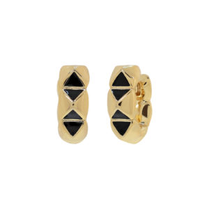 [D0563DPE1] Aros dorados esmalte negro
