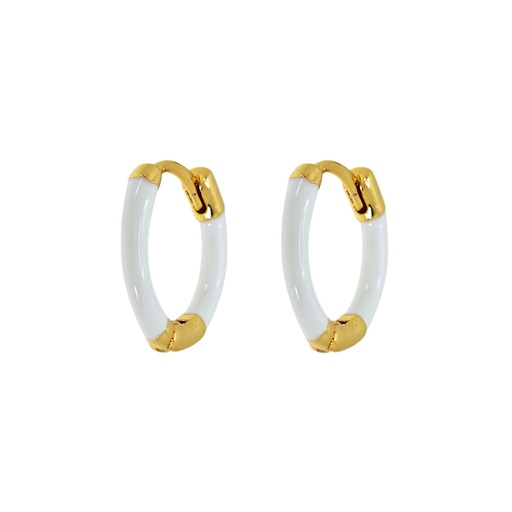 [D0527BLPE1] Pendientes esmalte blanco